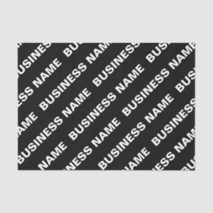 Bold Repeating Editable Name   Simple Black White Tissue Paper