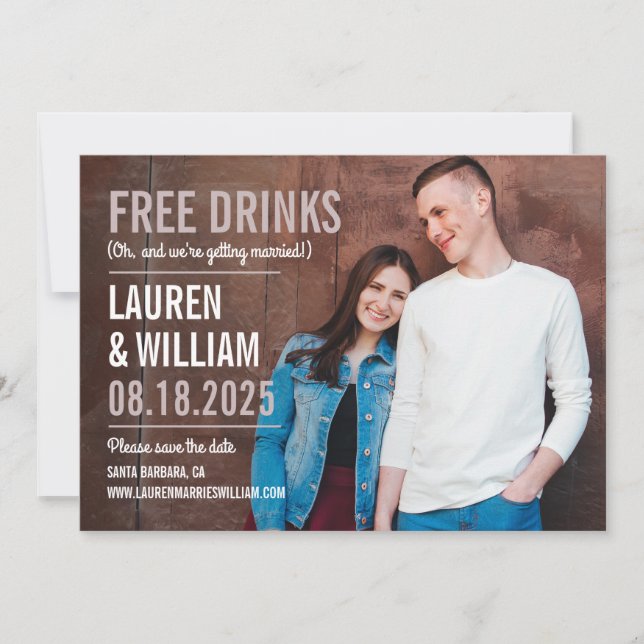 Bold Request Editable Colour Save The Date Card (Front)