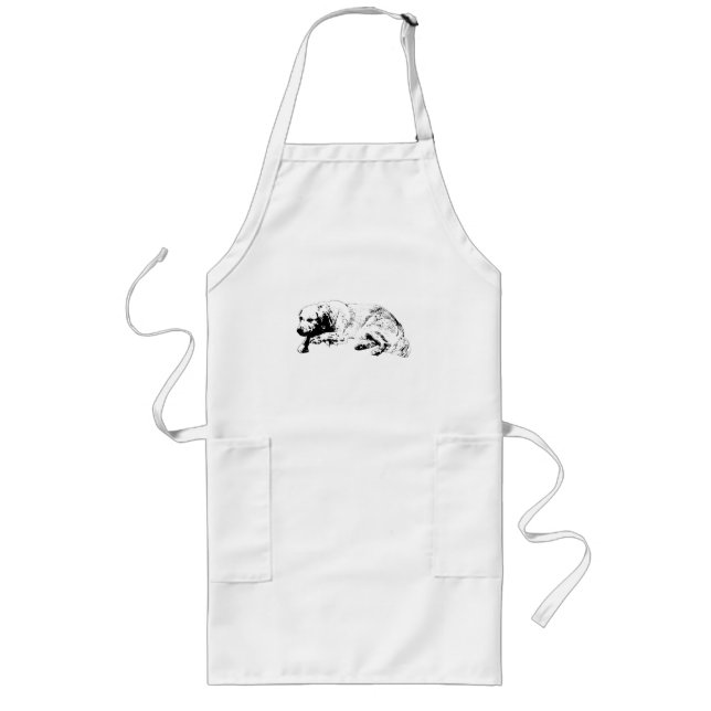 Bold Resting Dog Apron Inspires Peace While Cookin (Front)