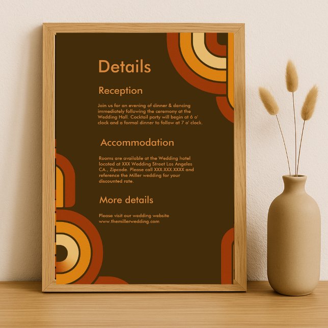 Bold Retro 1970s Wedding  Enclosure Card (Creator Uploaded)