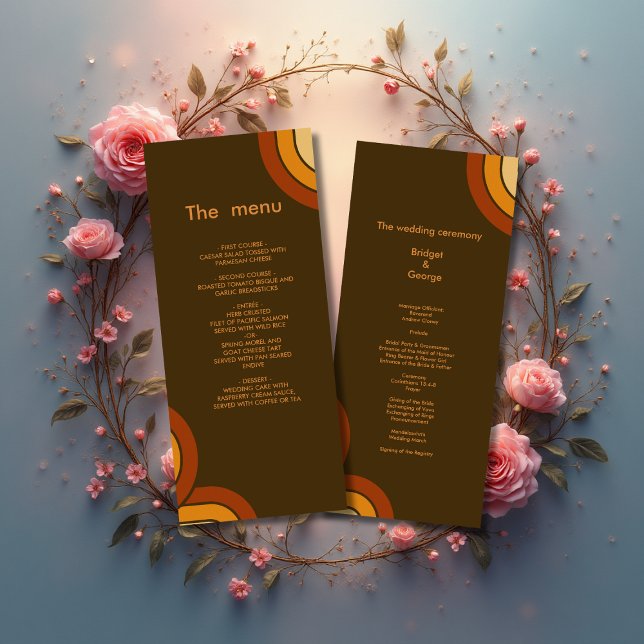 Bold Retro 1970s Wedding menu (Creator Uploaded)