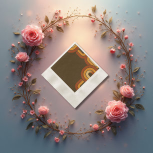 Bold Retro 1970s Wedding  Napkin