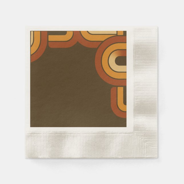 Bold Retro 1970s Wedding  Napkin (Front)
