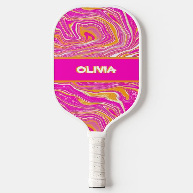 Bold Retro 70s Sun Pickleball Paddle (Front)