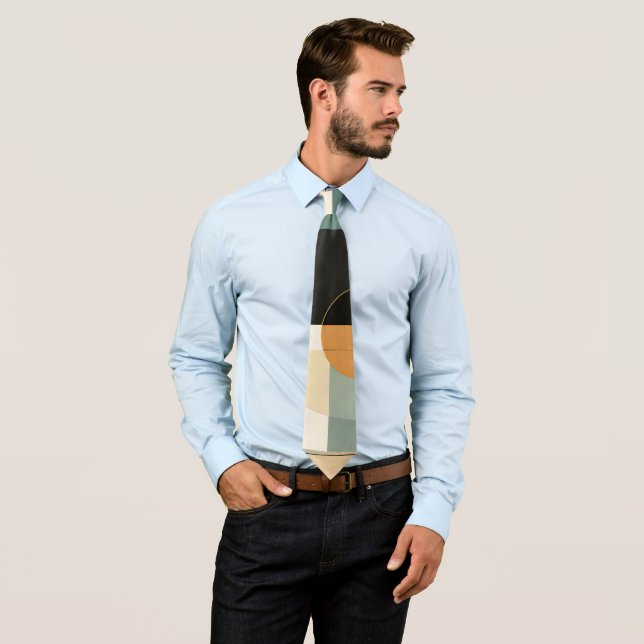 Bold Retro: Abstract Circles & Rectangles  Tie (In Situ)