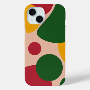 Bold Retro Abstract Shapes Pattern iPhone 15 Case