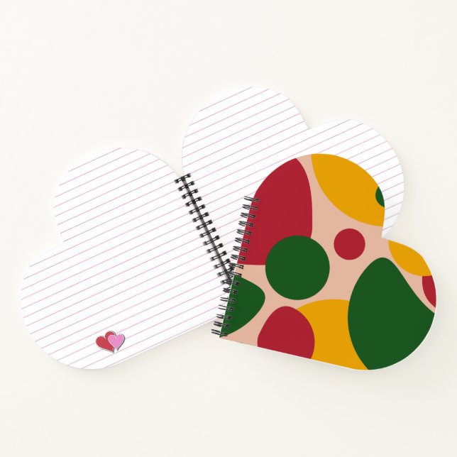 Bold Retro Abstract Shapes Pattern  Notebook (Inside)