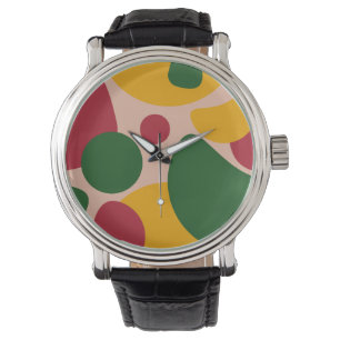 Bold Retro Abstract Shapes Pattern Watch