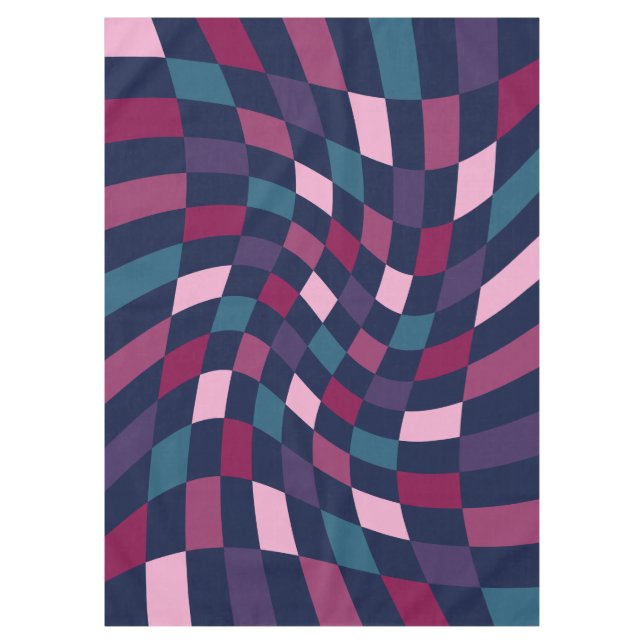 Bold Retro Chequered Pattern Tablecloth (Front)