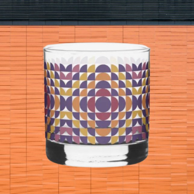 Bold Retro Circles Rocks Glass | Mid-Century (Creator Uploaded)