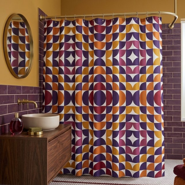 Bold Retro Circles Shower Curtain | Mid-Century (Creator Uploaded)