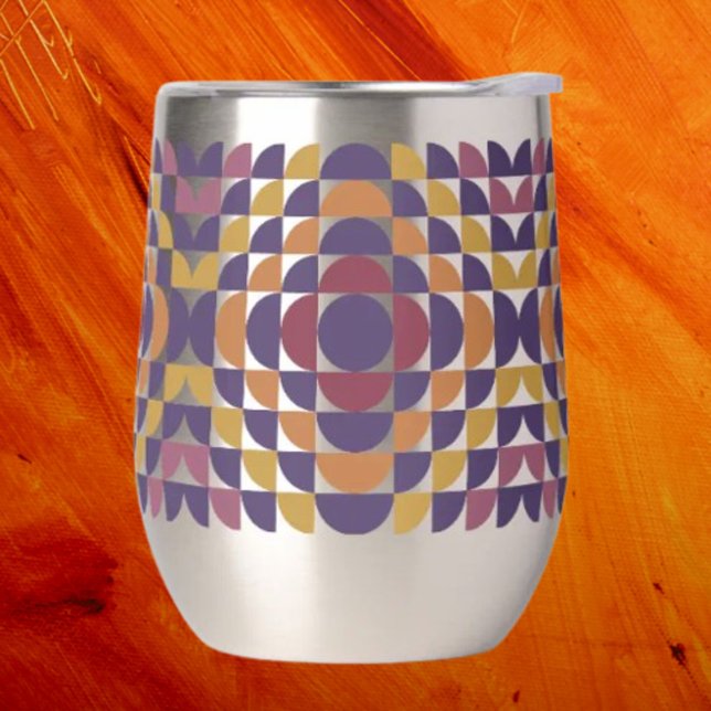 Bold Retro Circles Stemless Wine Tumbler (Creator Uploaded)