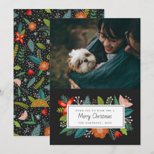 Bold Retro Citrus & Floral   Photo Holiday