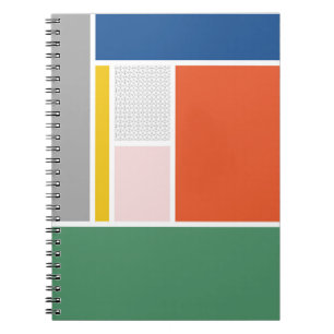 Bold Retro Color Block Geometric Art Notebook