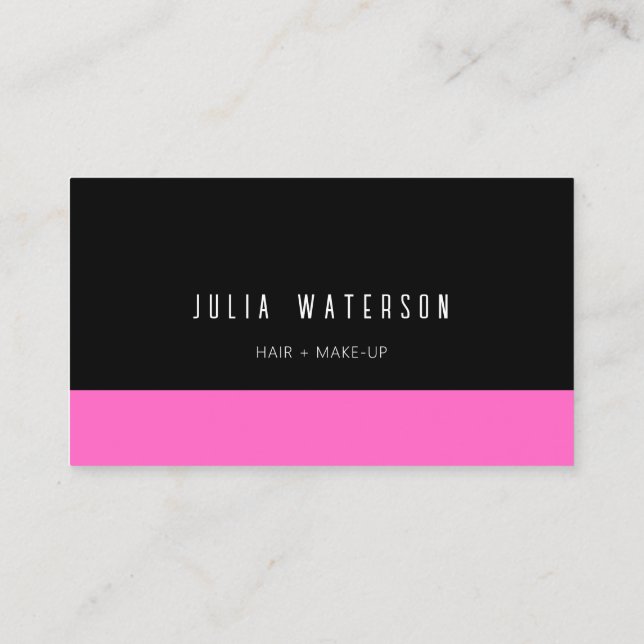 Bold Retro Colour Block - Black Pink, no logo Business Card (Back)