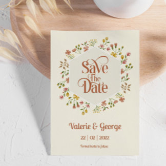 Bold Retro Earthy Tones | Save The Date Invitation