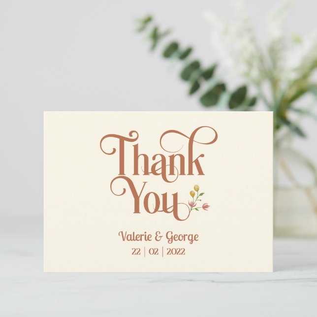 Bold Retro Earthy Tones | Thank You Card (Standing Front)