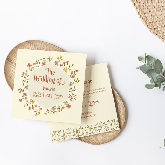 Bold Retro Earthy Tones | Wedding Invitation Card (Creator Uploaded)