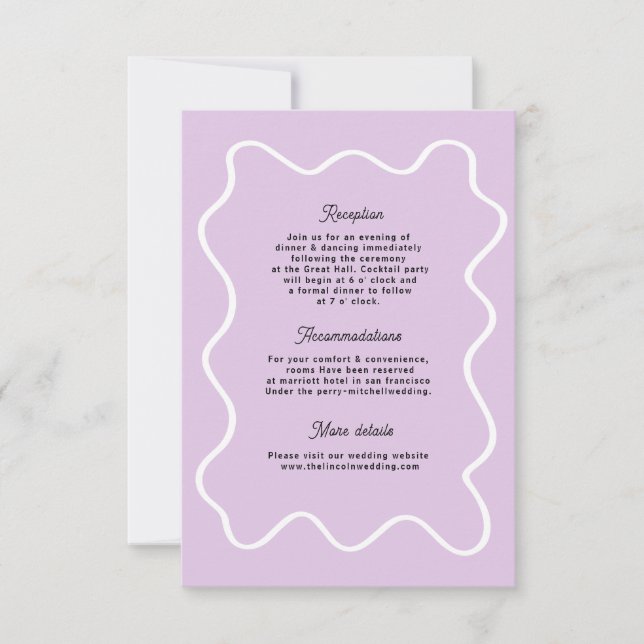 Bold Retro Funky Modern Wedding Enclosure card (Front)