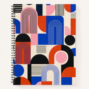 Bold Retro Geometric Arch Pattern Notebook