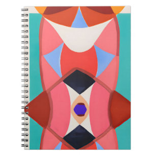 Bold Retro Geometric Kaleidoscope Art Notebook