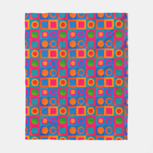 Bold Retro Geometric Pattern Fleece Blanket