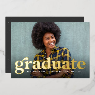 Bold retro graduate photo graduation announcement