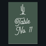 Bold Retro Green Saguaro Cactus Desert Wedding Table Number<br><div class="desc">Bold Retro Green Saguaro Cactus Desert Wedding Custom Table Number</div>