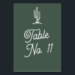 Bold Retro Green Saguaro Cactus Desert Wedding Table Number<br><div class="desc">Bold Retro Green Saguaro Cactus Desert Wedding Custom Table Number</div>