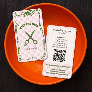 Bold Retro Hair Stylist Whimsical Doodle Scissors Business Card