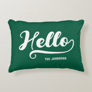 Bold Retro Hello Swash Decorative Cushion