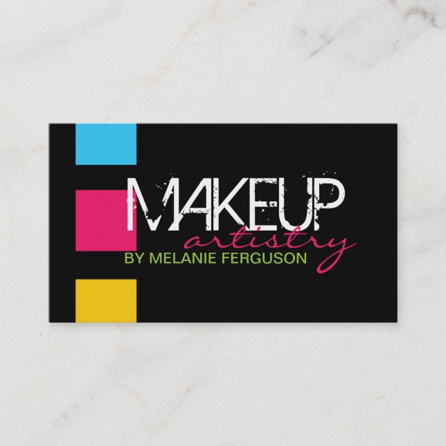 BOLD RETRO MAKEUP ARTIST BUSINESS CARD (Front)