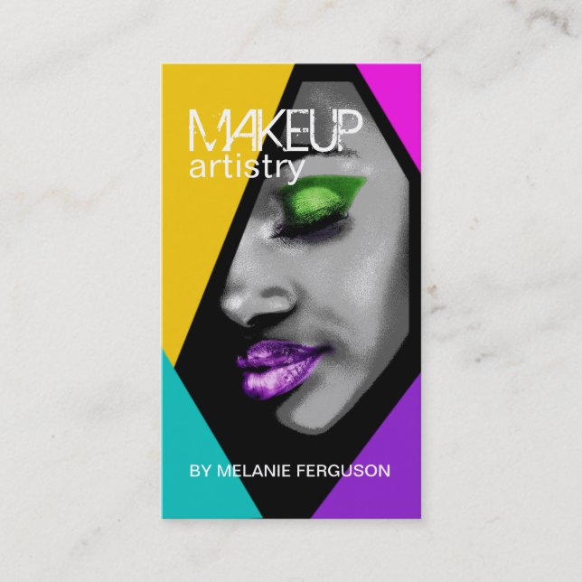 BOLD RETRO MAKEUP ARTIST BUSINESS CARD (Front)