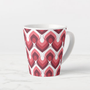 Bold Retro Modern Motif in Pinks Latte Mug