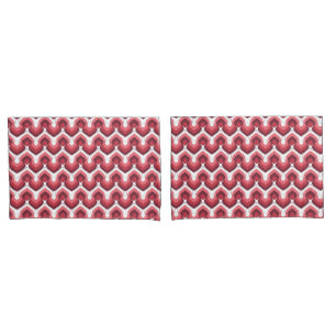 Bold Retro Modern Motif in Pinks Pillowcase