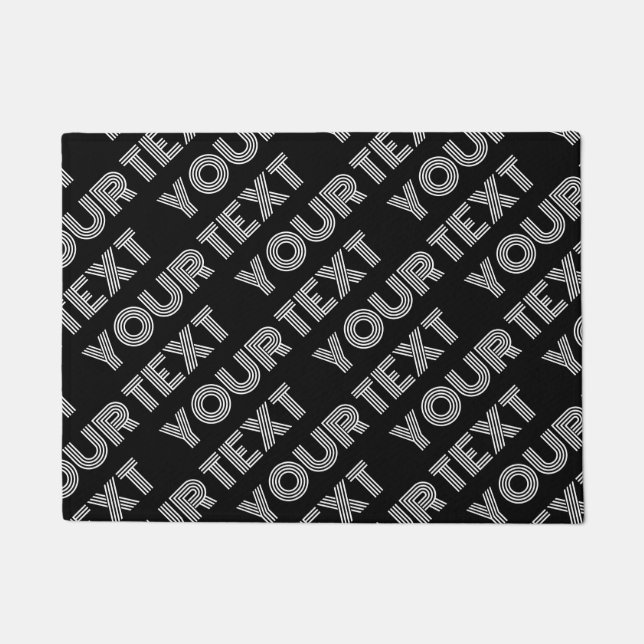 Bold Retro-modern Name or Word Pattern Doormat (Front)
