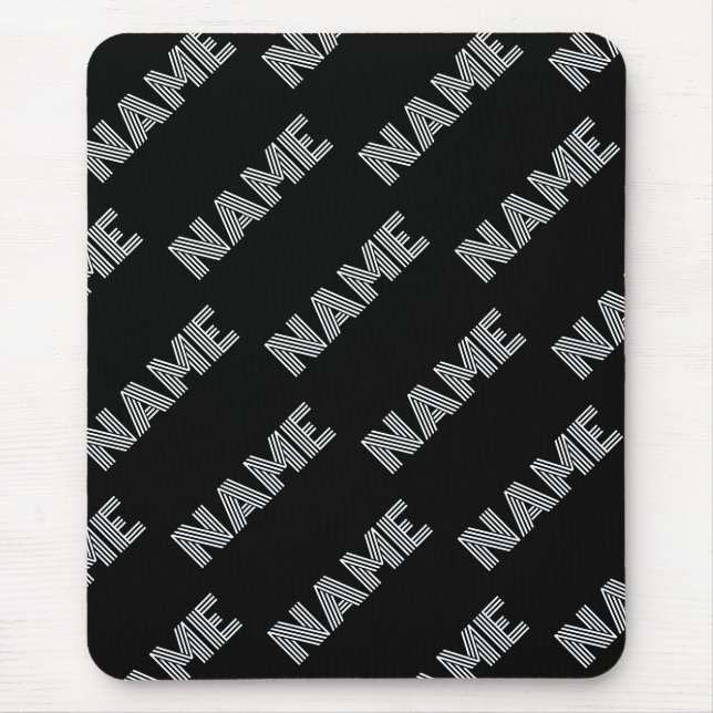 Bold Retro-modern Name or Word Pattern Mouse Mat (Front)