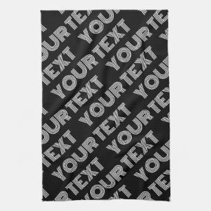 Bold Retro-modern Name or Word Pattern Tea Towel