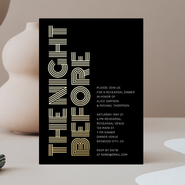 Bold Retro Monogram Rehearsal Dinner (Creator Uploaded)