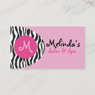 Bold Retro Monogram Salon Business Cards