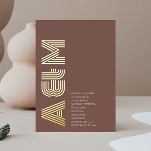 Bold Retro Monogram Wedding Terracotta