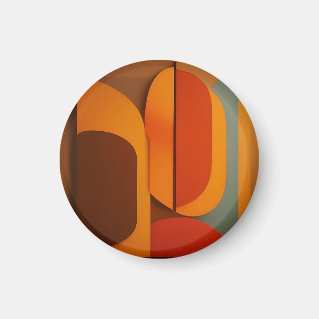 Bold Retro Orange Midcentury Abstract  Magnet (Front)