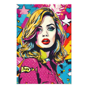 Bold Retro Pop Art Portrait Photo Print