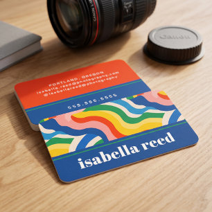 Bold Retro Rainbow Business Card