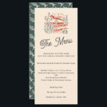 Bold Retro Saguaro Cactus Desert Landscape Wedding Menu<br><div class="desc">A fun and modern illustrated desert wedding menu card with bold colours of orange-yellow, red and green, an illustration of a desert landscape with saguaro cactus and the moon, modern script font for the headline and a fun saguaro cacti pattern on the dark green backer. Fully customisable text template -...</div>