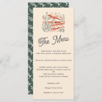 Bold Retro Saguaro Cactus Desert Landscape Wedding