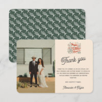 Bold Retro Saguaro Cactus Desert Landscape Wedding