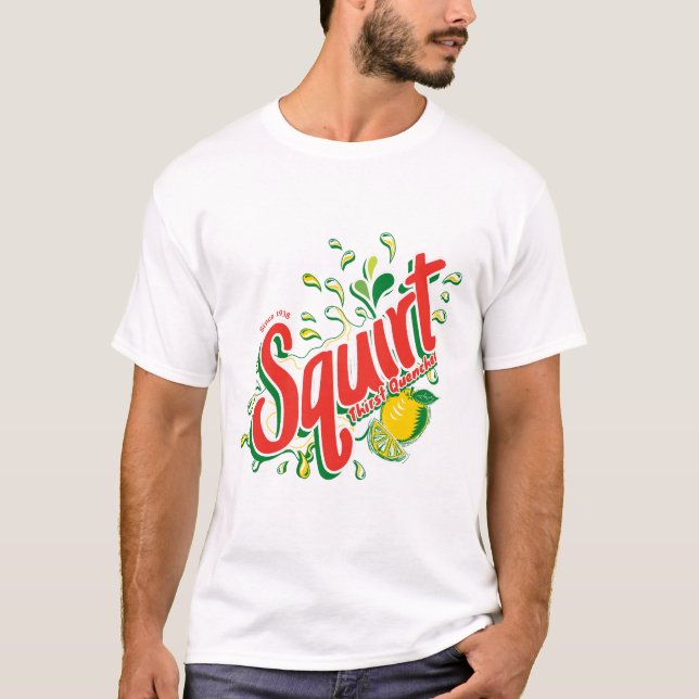 Bold Retro “Squirt Thirst Quencher” Citrus Soda T-Shirt (Front)