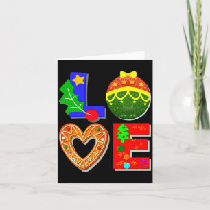 Bold Retro Tygraphy Love Xmas And Cookies T Shirt Card