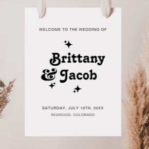Bold Retro Typography Wedding Welcome Poster
